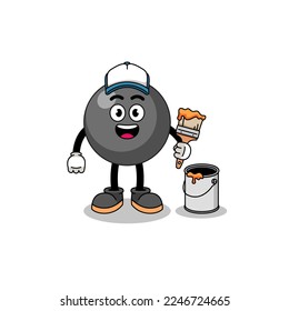 Character mascot of dot symbol as a painter , character design