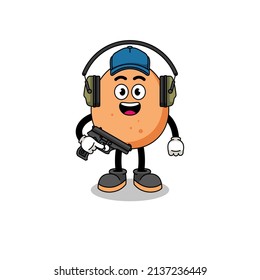 Character mascot of egg doing shooting range , character design