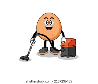 Mascota de caracteres de la aspiradora de retención de huevos, diseño de carácter