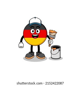 Maskottchen der deutschen Flagge als Maler , Zeichendesign