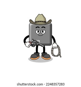 Zeichenmaskottchen mit Tastendruck als Cowboy , Zeichendesign