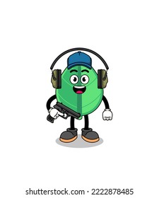 Character mascot of leaf doing shooting range , character design