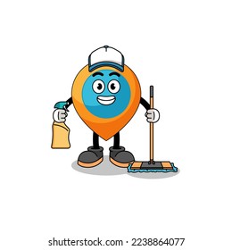 Character mascot of location symbol as a cleaning services , character design