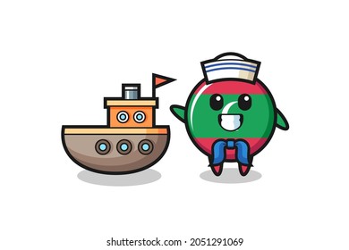 Maskottchen für Maldives Flaggenzeichen als Seemann , süßes Design