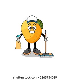 Maskottchen für Mango-Früchte als Reinigungsdienst , Design des Charakters
