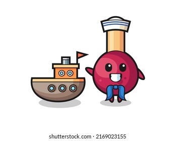 Character mascot of matches as a sailor man , cute style design for t shirt, sticker, logo element