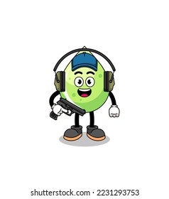 Mascota de caracteres del jugo de melón haciendo rango de tiro , diseño de carácter