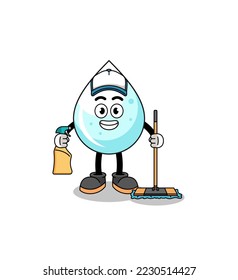 Mascota de caracteres de la caída de leche como servicio de limpieza , diseño de caracteres