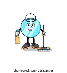 Character mascot of mirror as a cleaning services , character design