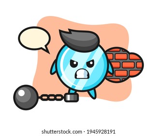 Character mascot of mirror as a prisoner, cute style design for t shirt, sticker, logo element