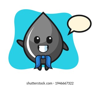 Character mascot of oil drop as a sailor man, cute style design for t shirt, sticker, logo element