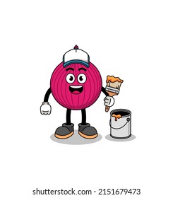 Maskottchen für Zwiebelrot als Maler , Zeichendesign