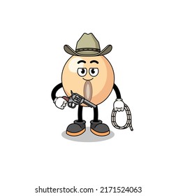 Character mascot of soy bean as a cowboy , character design