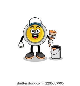 Mascota de caracteres del altavoz como pintor , diseño de caracteres
