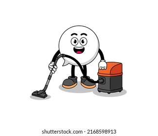 Character mascot of speech bubble holding vacuum cleaner , character design