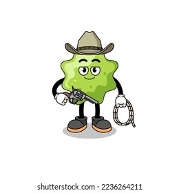 Character mascot of splat as a cowboy , character design