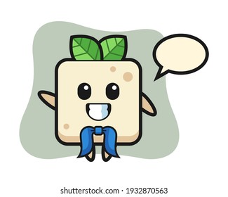 Character mascot of tofu as a sailor man