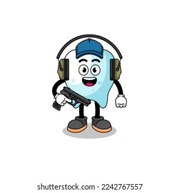 Character mascot of tooth doing shooting range , character design