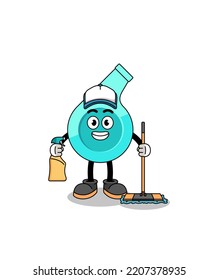 Character mascot of whistle as a cleaning services , character design
