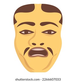 Character mask icon cartoon vector. Japan face. Noh kabuki