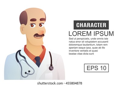 Character medical doctor. Cartoon illustration style.