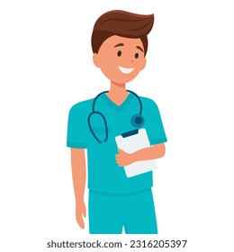 character medical profession, medical brother, doctor, cartoon character, vector