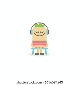 Character meditation app design vector