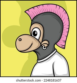 character monkey punk vector illustration free download