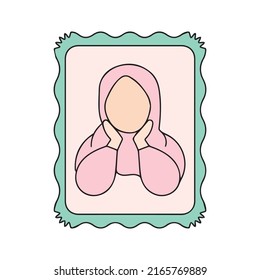 character Moslem girl hijab vector illustration