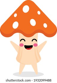 Character Mushroom Smile in flat design