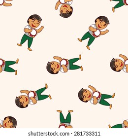character musician , cartoon seamless pattern background