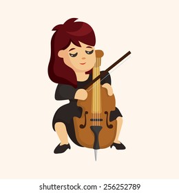 character musician cellist theme elements