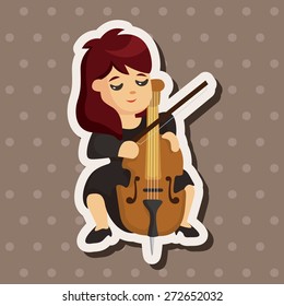 character musician cellist theme elements