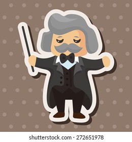 character musician conductor theme elements