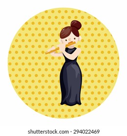 character musician flutist theme elements