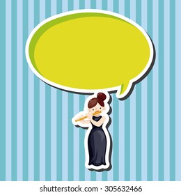 character musician flutist theme elements