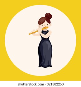 character musician flutist theme elements