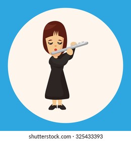 character musician flutist theme elements