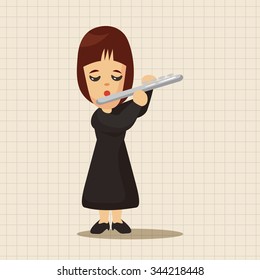 character musician flutist theme elements