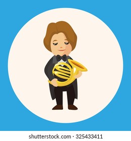 character musician french trumpter theme elements