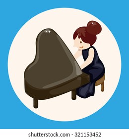 character musician pianist theme elements