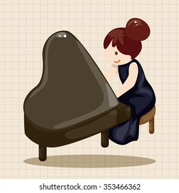 character musician pianist theme elements