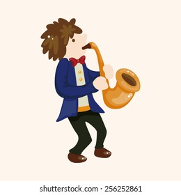 character musician saxophone  theme elements