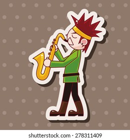 character musician saxophone theme elements