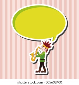 character musician saxophone theme elements