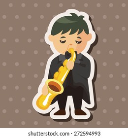 character musician trumpeter theme elements