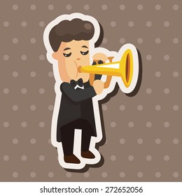 character musician trumpeter theme elements
