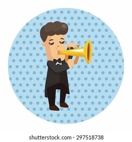 character musician trumpeter theme elements