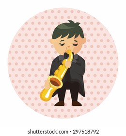 character musician trumpeter theme elements