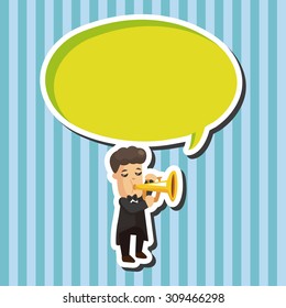 character musician trumpeter theme elements
